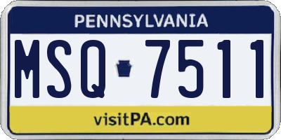 PA license plate MSQ7511
