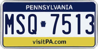 PA license plate MSQ7513