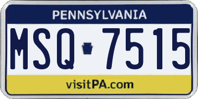PA license plate MSQ7515