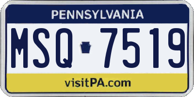 PA license plate MSQ7519