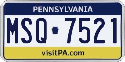 PA license plate MSQ7521