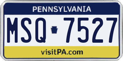 PA license plate MSQ7527