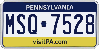 PA license plate MSQ7528