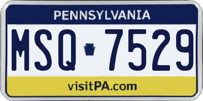 PA license plate MSQ7529