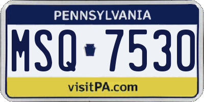 PA license plate MSQ7530