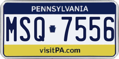PA license plate MSQ7556