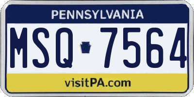 PA license plate MSQ7564