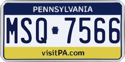 PA license plate MSQ7566