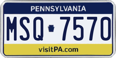 PA license plate MSQ7570