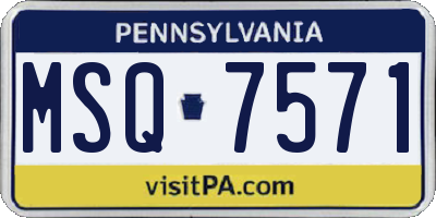 PA license plate MSQ7571