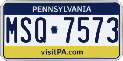 PA license plate MSQ7573