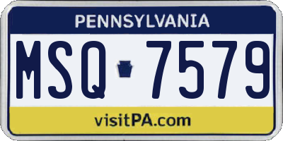 PA license plate MSQ7579