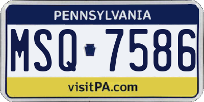 PA license plate MSQ7586
