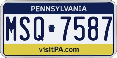 PA license plate MSQ7587