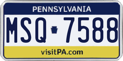 PA license plate MSQ7588