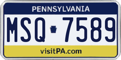 PA license plate MSQ7589