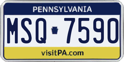 PA license plate MSQ7590