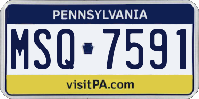 PA license plate MSQ7591