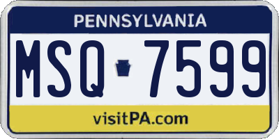 PA license plate MSQ7599