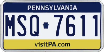 PA license plate MSQ7611