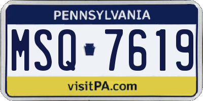PA license plate MSQ7619