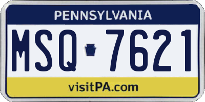 PA license plate MSQ7621