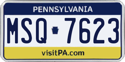 PA license plate MSQ7623