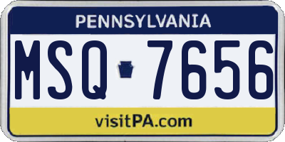 PA license plate MSQ7656
