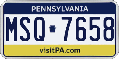PA license plate MSQ7658