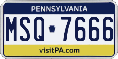 PA license plate MSQ7666
