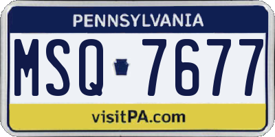 PA license plate MSQ7677
