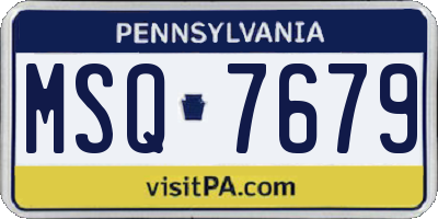 PA license plate MSQ7679