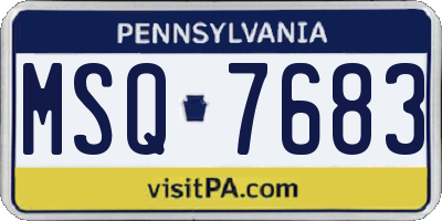 PA license plate MSQ7683