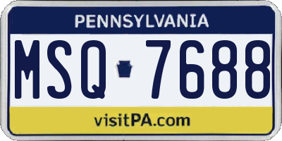 PA license plate MSQ7688
