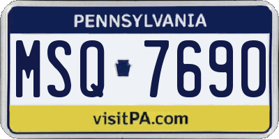 PA license plate MSQ7690