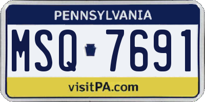 PA license plate MSQ7691