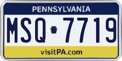 PA license plate MSQ7719