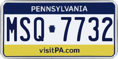 PA license plate MSQ7732