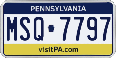 PA license plate MSQ7797