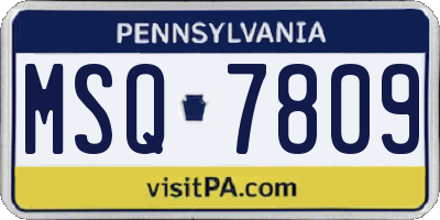 PA license plate MSQ7809