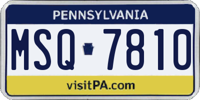 PA license plate MSQ7810