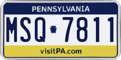 PA license plate MSQ7811