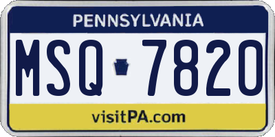 PA license plate MSQ7820