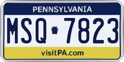 PA license plate MSQ7823