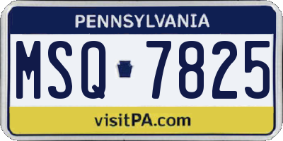 PA license plate MSQ7825