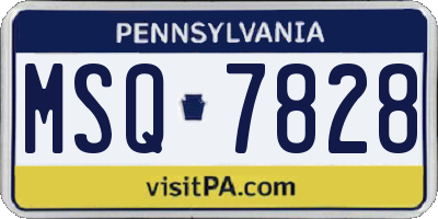PA license plate MSQ7828