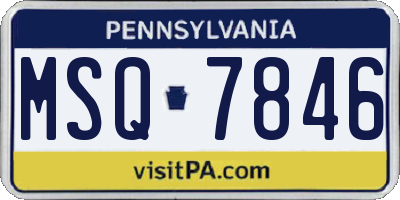 PA license plate MSQ7846