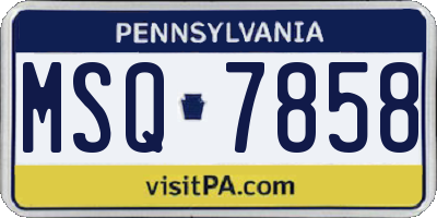 PA license plate MSQ7858