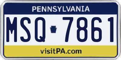 PA license plate MSQ7861