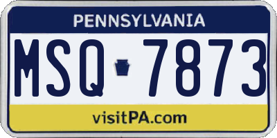 PA license plate MSQ7873